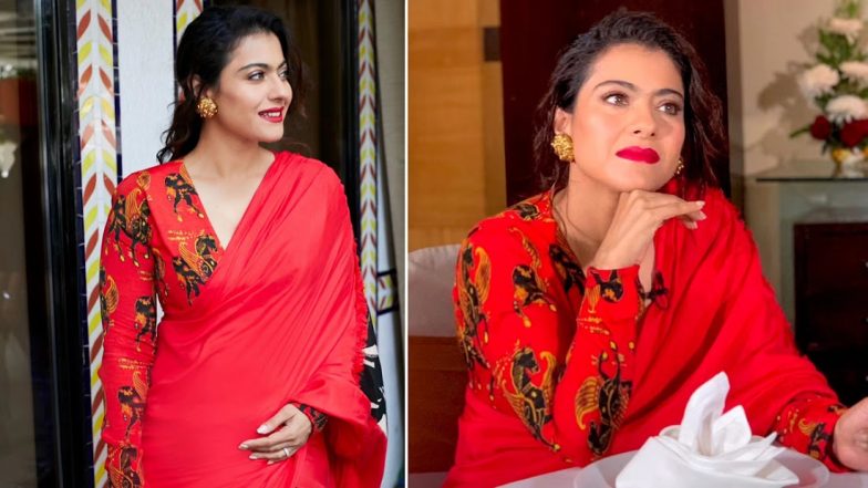 Kajol's Bright Red Saree is the Perfect Pick For Navratri 2023 Day 3 Festivities (See Pics)