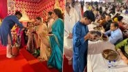 Durga Puja 2023: Kajol&rsquo;s Son Yug Serves Bhog on Navami, Actress Poses With Rani Mukerji (View Pics)