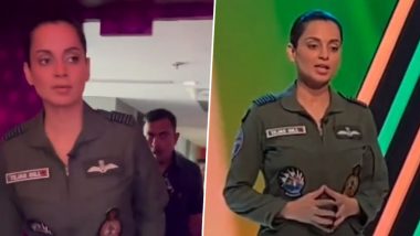 Kangana Ranaut Goes for India Vs Afghanistan Cricket Pre-Match in IAF Uniform (Watch Video)