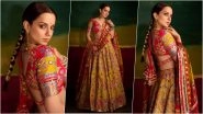 Navratri 2023 Best Look: Kangana Ranaut Dons a Multi-Coloured Lehenga, Celebrates Navratri in Ahmedabad (View Pics)