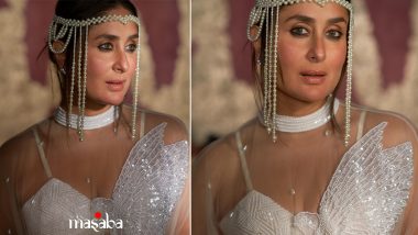 Kareena Kapoor Khan Channels 80s Flapper Girl Style in White Embellished Cape by Masaba Gupta! (View Pics)