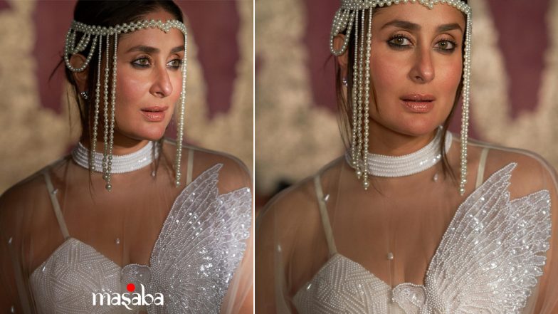 Kareena Kapoor Khan Channels 80s Flapper Girl Style in White Embellished Cape by Masaba Gupta! (View Pics)