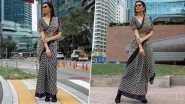 Karishma Tanna Rocks Classic Black Fusion Saree Look at Busan International Film Festival 2023