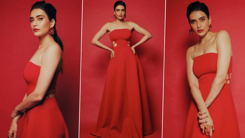 Karishma Tanna Makes Heads Turn in a Red Hot Strapless Gown (See Pics)