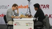 Grandmaster Karthikeyan Murali Becomes Third Indian Chess Player To Defeat Magnus Carlsen, Achieves Feat With Victory Over Norwegian World No 1 in Seventh Round of Qatar Masters 2023