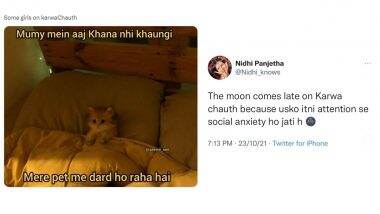 Karwa Chauth 2023 Funny Memes & Jokes: From Nibba Nibbis Fasting to Couples Waiting for the Moon, Share Hilarious Posts To Celebrate the Day