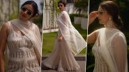 Keerthy Suresh Looks Resplendent in White Sharara Set! Raghu Thatha Actress&rsquo; Outfit Is Perfect Inspo for Wedding Festivities (View Pics)