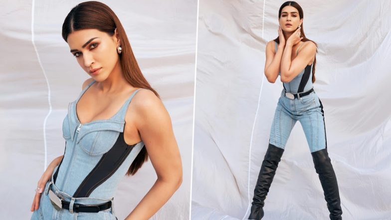 Kriti Sanon Slays Denim-On-Denim Look With Thigh-High Boots For Ganapath Trailer Launch (See Pics)