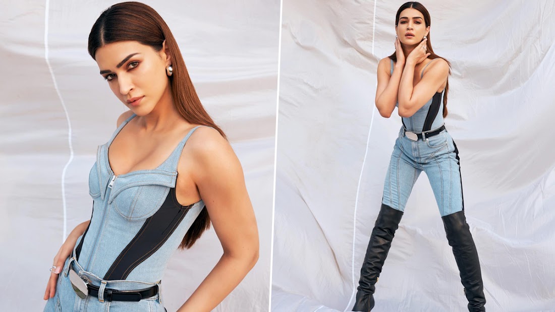 Kriti Sanon gives us a daring double dose of denim in a bodysuit, jeans and  boots for Ganapath promotions : Bollywood News - Bollywood Hungama