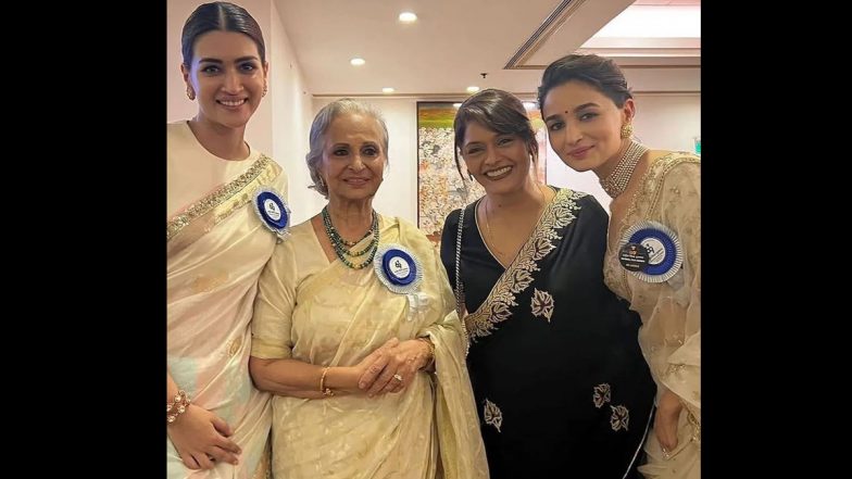 69th National Film Awards 2023: Alia Bhatt, Kriti Sanon, and Pallavi Joshi Strike a Pose With Waheeda Rehman at the Prestigious Ceremony (View Pics)