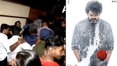 Leo Fever: Thalapathy Vijay's Fans Throng Sree Padmanabha Theatre in Kerala to Watch FDFS of the Film (Watch Video)