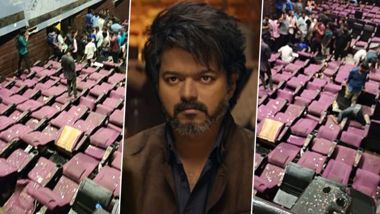 Thalapathy Vijay Fans Damage Chennai Theatre Seats During Leo Trailer Event (Watch Viral Videos)