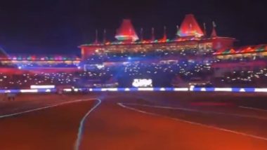 Fans Sing Along As 'Vande Mataram' Song Played During Light Show at Dharamsala’s HPCA Stadium in IND vs NZ CWC 2023 Match, Video Emerges