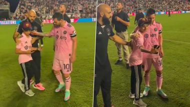 Lionel Messi Wins Hearts! Inter Miami Star Stops His Bodyguard From Expelling Young Fan, Clicks Selfie and Signs Autograph After MLS 2023 Match (Watch Video)