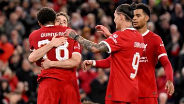 Liverpool 4-3 Fulham, Premier League 2023-24: Late Strikes Help Reds Clinch Victory, Maintain Winning Streak at Home (Watch Goal Video Highlights)