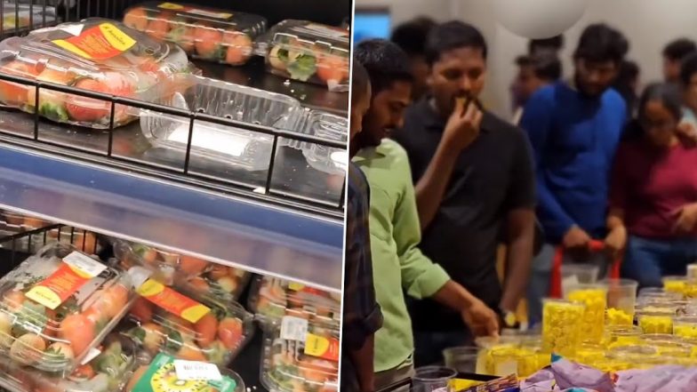 Lulu Mall in Hyderabad Sees Huge Rush of Visitors, Netizens Angry as Viral Video Shows Crowd Leaving Half-Eaten Food Without Paying