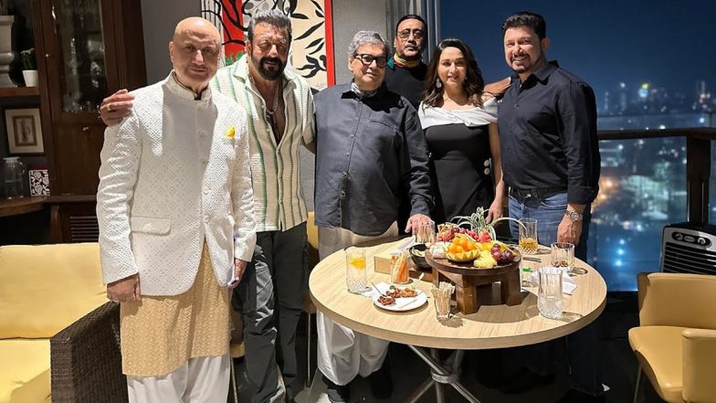 Madhuri Dixit, Sanjay Dutt, Jackie Shroff Reunite at Subhash Ghai and Mukta’s Wedding Anniversary (View Pic)