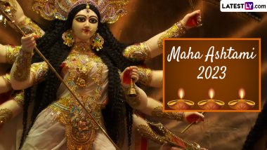 Happy Maha Ashtami 2023 Images & Durga Puja HD Wallpapers for Free Download Online: Celebrate Durga Ashtami by Sharing WhatsApp Messages and Greetings With Loved Ones
