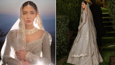 Mahira Khan Wedding Look: Pakistani Actress Dons Sparkling Silver Lehenga With a Matching Veil as She Ties the Knot With Businessman Salim Karim