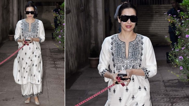 Malaika Arora's White Embroidered Kurta Set Serves Perfect Inspiration For Navratri 2023 Day 2 Style (See Pics)