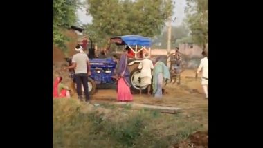 Rajasthan Shocker: Man Crushed to Death by Tractor in Clash Over Land Rivalry in Bharatpur; Disturbing Video Goes Viral