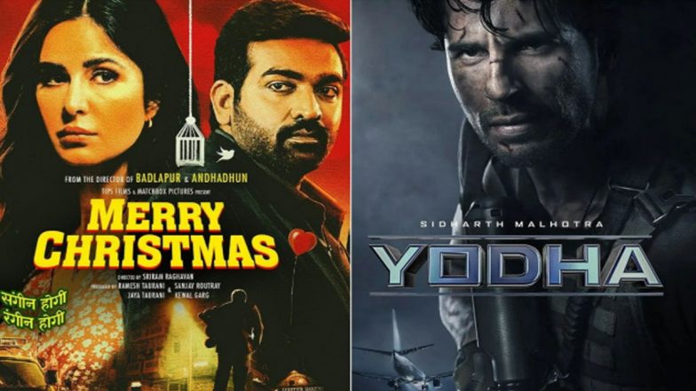 Merry Christmas Vs Yodha Release Date: Katrina Kaif and Vijay Sethupathi’s Film to Clash With Sidharth Malhotra and Karan Johar’s Movie on December 8