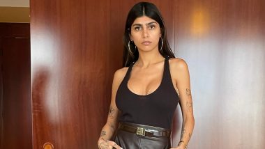 Daily Star on X: Mia Khalifa's boobs go on display in London store as  stickers barely cover her nipples    / X