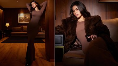 Mouni Roy Oozes Glam in Brown Full-Length Bodycon Dress For Latest Magazine Photoshoot (See Pics)