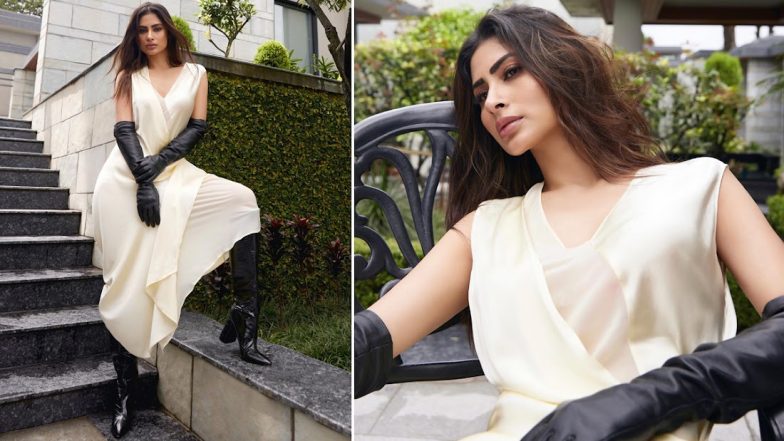 Mouni Roy Rocks Sleeveless White Dress With Black Leather Boots and Gloves For Latest Magazine Photoshoot (See Pics)