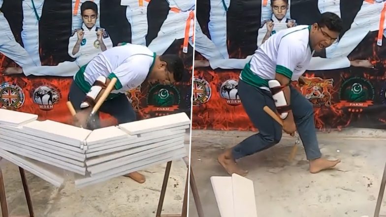 Most Marble Slabs Broken With a Single Nunchaku Strike is 10, Unique Guinness World Record Held by Pakistan's Muhammad Rashid (Watch Video)