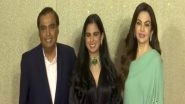Jio World Plaza Launch: Mukesh Ambani, Nita Ambani, Isha Ambani and Family Arrive at JWP Opening (Watch Video)