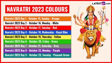 Navratri 2023 Colours' List: Date-Wise 9 Colors To Wear Accordingly on Nine Days of Sharad Navaratri Festival