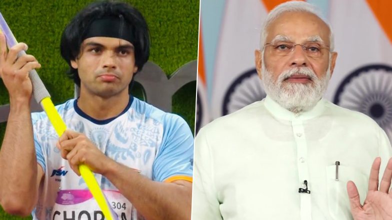 'Spectacular Victory Is the Result of His Dedication': PM Narendra Modi Congratulates Neeraj Chopra for Winning Gold Medal at Asian Games 2023