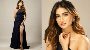 Palak Tiwari Flaunts Her Toned Legs in Stunning Blue Cut-Out Gown With a Daring Thigh-High Slit (View Pics)