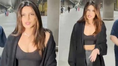 Priyanka Chopra Arrives in Mumbai for Jio MAMI Film Festival, Actress Dons Beautiful Necklace of Her Daughter Malti Marie’s Name (Watch Video)