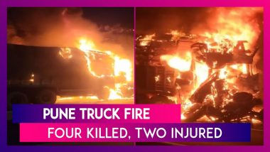 Pune Truck Fire: Four Including Two Minors Killed In Accident Near Navale Bridge After Truck Catches Fire Post Hitting A Container