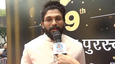 69th National Film Awards: Allu Arjun Shows His Iconic ‘Thaggede Le’ Gesture Ahead of Receiving the Award for Pushpa–The Rise (Watch Video)