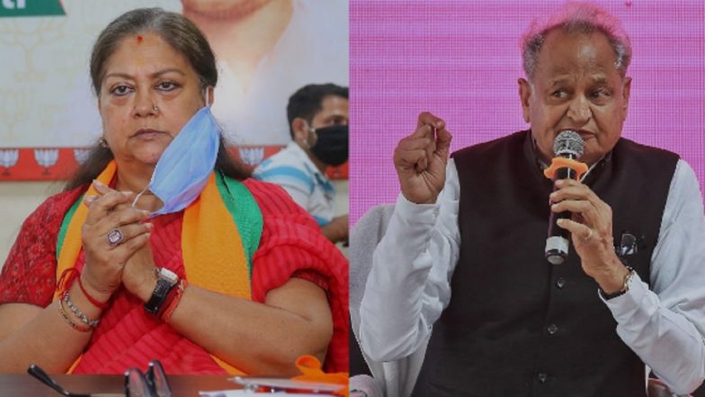 Rajasthan CM Ashok Gehlot Takes Swipe at BJP, Says ‘Don’t Punish Vasundhara Raje Because of Me’ (Watch Video)