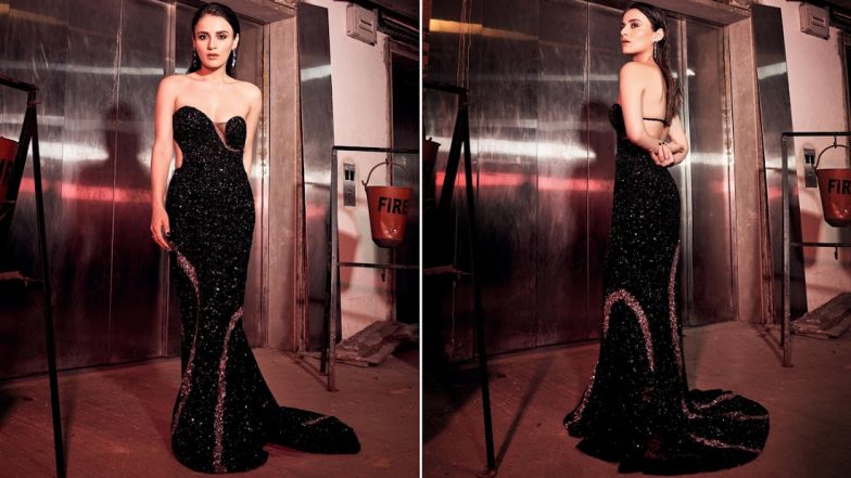 Radhika Madan Looks Glamorous in Shimmery Black Floor-Length Gown (See Pics)