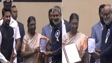 69th National Film Awards: SS Rajamouli and MM Keeravani Receive Awards for RRR! (Watch Videos)