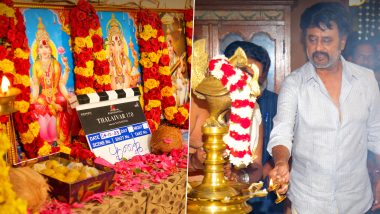 Thalaivar 170 Muhurat: Rajinikanth Reveals His New Look As He Begins the Shoot With Puja Ceremony (View Pics)