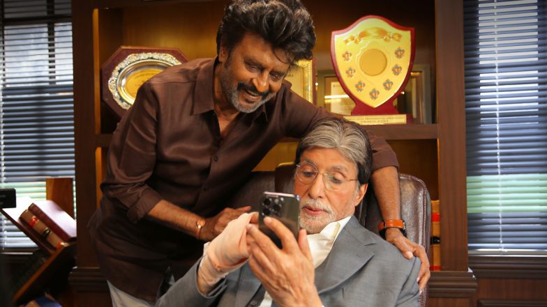 Thalaivar 170: Amitabh Bachchan and Rajinikanth Finish Mumbai Schedule of TJ Gnanavel’s Film, Lyca Productions Shares New Pic of ‘Shahenshah and Superstar’ on X (View Post)