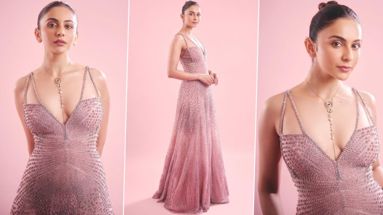 Rakul Preet Singh’s Soft Pink Embellished Gown Can Fashionably Combat Our Monday Blues! (View Pics)