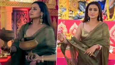 Rani Mukerji Gracefully Performs Dhunuchi Dance During Durga Puja Celebrations (Watch Video)