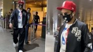 Ranveer Singh Airport Look: Bollywood Actor Looks Dashing in White NBA T-Shirt, Jacket and Track Pants (See Video)