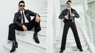 Ranveer Singh Amps Up Style Quotient in Black Leather Jacket, White Shirt and Black Pants (See Pics)
