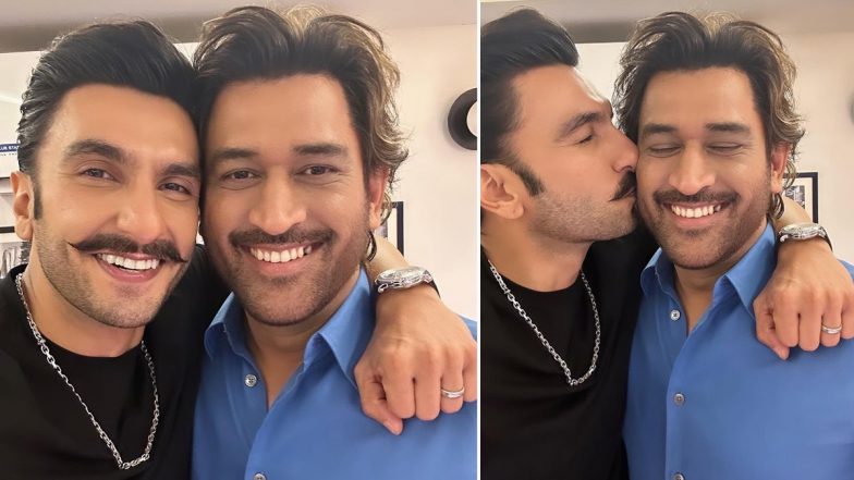 Ranveer Singh Meets MS Dhoni! Bollywood Star Kisses 'Mahi' In Cool New Clicks on Insta