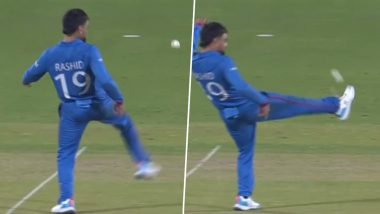 Rashid Khan Shows His Football Skills During ENG vs AFG ICC Cricket World Cup 2023 Match in Delhi, Video Goes Viral!