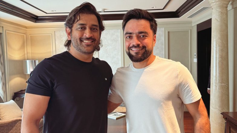 ‘Always a Pleasure To Meet You Mahi Bhai’ Rashid Khan Meets MS Dhoni, Shares Pic With Him