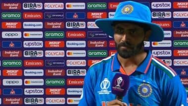 'Was Thinking This Is a Test Match Bowling Wicket’ Ravindra Jadeja on Chepauk Pitch After Scalping 3/28 in India's Win over Australia in ICC Cricket World Cup 2023